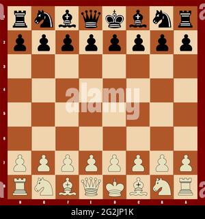 Chess pieces and chessboard. 3d vector color illustration Stock Vector