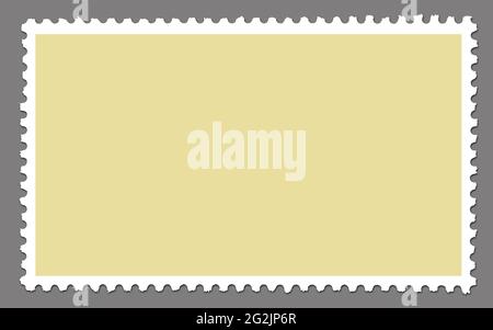 Postage stamp template isolated on grey background with clipping path Stock Photo