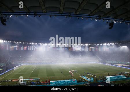 Rome, Italy, 11th June 2021. The two teams enter the field of play prior to the UEFA European Championships 2020 match at Stadio Olimpico, Rome. Picture credit should read: Jonathan Moscrop / Sportimage Credit: Sportimage/Alamy Live News Credit: Sportimage/Alamy Live News Stock Photo