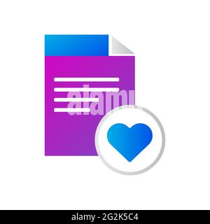 file icon. file with love icon. gradient style vector icon concept Stock Photo