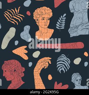 Abstract seamless pattern with antique elements. Stock Vector
