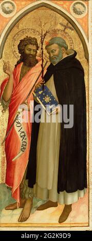 Fra Angelico (Guido di Pietro, Fra Giovanni da Fiesole) (Italian - Saint John the Baptist and Saint Dom Stock Photo