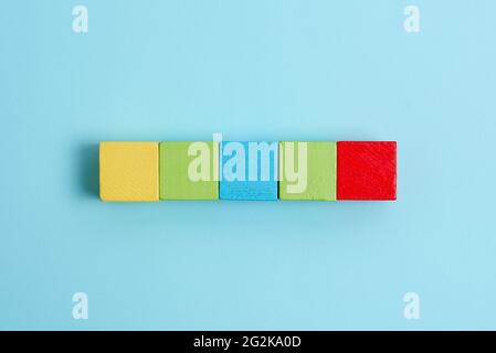 Stack of Sample Cube Rectangular Boxes On Surface Polished With Multi-Colour Stock Photo