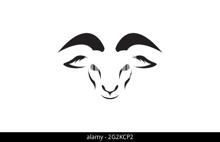 modern shape head goat logo vector icon illustration design Stock Vector