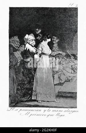 Francisco De Goya -  They Say Yes Give Their Hand First Comer 1799 Stock Photo