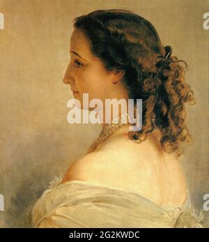 Franz Xaver Winterhalter (1805-1873) -  Eugenie Empress French Stock Photo