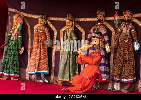 Rajasthani Handmade Katputli Or Puppet in Jaipur City Palace. Stock Photo