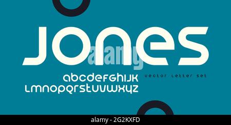Vector geometric lowercase letter set, alphabet, font, typography Stock Vector