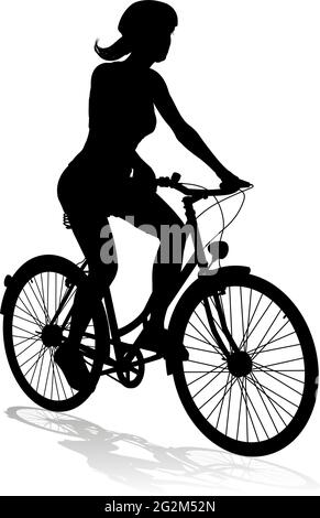 Bike and Bicyclist Silhouette Stock Vector