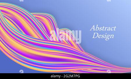 Rainbow wave, color flow. Trendy modern design for poster or banner, abstract background. Colorful wavy swirl. Vector illustration Stock Vector