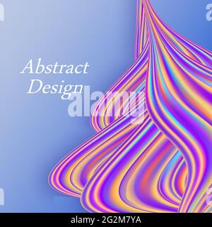 Rainbow color flow wave, trendy modern background design for poster or banner. Lliquid wavy texture. Abstract vector illustration Stock Vector