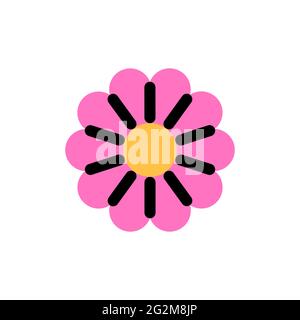 Flower. Vector logo in bold line style Stock Vector