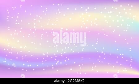 Rainbow pastel background with snow flakes. Tender unicorn fantasy pattern. Abstract vector illustration Stock Vector