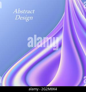 Iridescent rainbow wwvy background. Colorful swirl wave with holographic color flow. Abstract modern trendy design for poster orbanner. Vector illustr Stock Vector