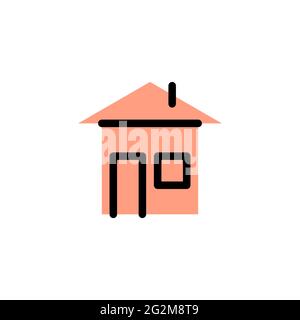 House. Vector logo in bold line style Stock Vector