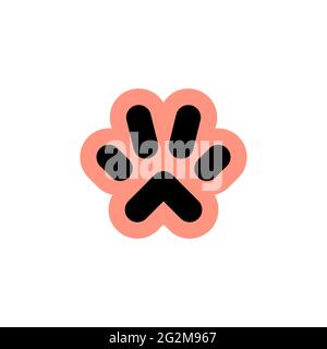 Dog foot. Vector logo in bold line style Stock Vector