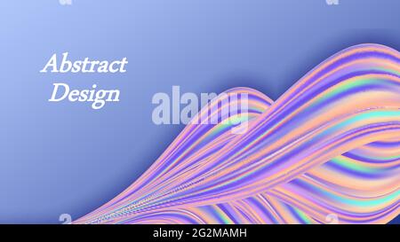 Rainbow pastel wavy background. Holographic color flow waves and swirl, abstract backdrop, trendy design for poster or banner. Vector illustration Stock Vector