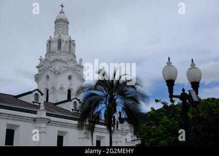 Ecuador Quito - Historical Center Plaza Grande and Metropolitan Cathedral of Quito Stock Photo