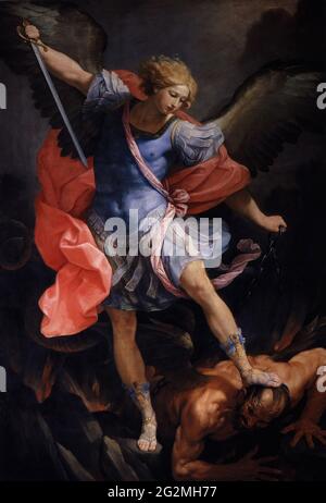 The Archangel Michael Defeating Satan 1635 By Guido Reni Stock Photo ...