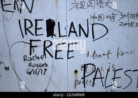 'Ireland Free', Impressionen: International Wall Belfast, Nordirland/ Northern Ireland  (nur fuer redaktionelle Verwendung. Keine Werbung. Referenzdat Stock Photo