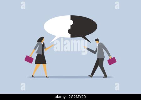 Business people reaching a consensus with their arguments Stock Vector