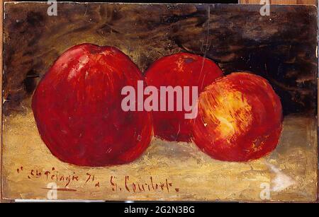 Gustave Courbet -  Three Red Apples 1871 Stock Photo