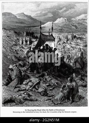 Gustave Doré -  Burying Dead After Battle Dorylaeum Stock Photo