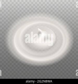 Cream mousse or foam, swirl splash. Whipped creamy texture. Cosmetic skincare, milky foam, dessert, yogurt, mayonnaise. Isolated blob. Vector illustra Stock Vector