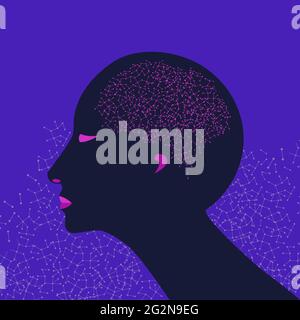 Human brain neural network with AI, concept flat vector Stock Vector ...