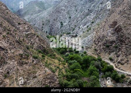 Hiking in the Kadvan Valley near the village of Sentob in Uzbekistan's ...