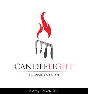 Candle light icon logo design vector template Stock Vector
