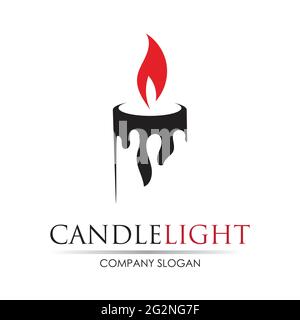 Candle light icon logo design vector template Stock Vector
