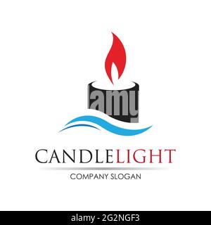 Candle light icon logo design vector template Stock Vector