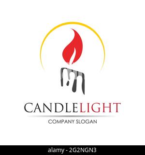 Candle light icon logo design vector template Stock Vector