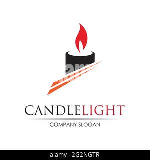 Candle light icon logo design vector template Stock Vector