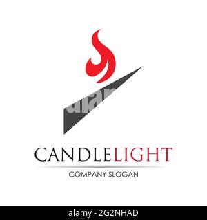 Candle light icon logo design vector template Stock Vector