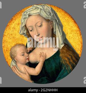 Hans Memling -  the Virgin Mary Nursing the Christ Child Stock Photo