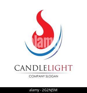 Candle light icon logo design vector template Stock Vector