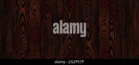 Wood texture. Old textured wooden boards with scratches. Dark brown timber plank background. Highly detailed table or floor surface, natural material. Stock Vector