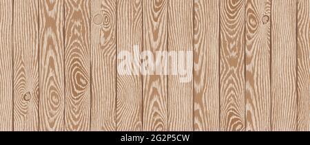 Wood texture. Old textured wooden boards with scratches. Brown timber plank background. Highly detailed table or floor surface, natural material. Seam Stock Vector
