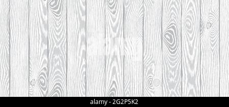 Wood texture. Old textured wooden boards with scratches. Light gray timber plank background. Highly detailed table or floor surface, natural material. Stock Vector