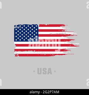 Distressed flag of the USA. American flag  in grunge style. Vector illustration Stock Vector