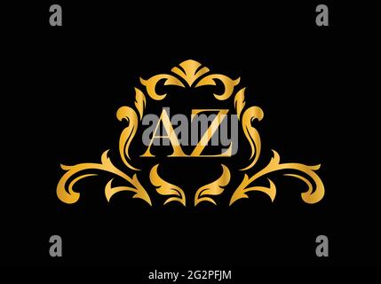 Luxury Alphabet letters AZ. Golden Floral alphabet . Monogram initials perfectly for wedding invitations, greeting card, logo, and other design. Stock Vector