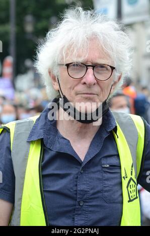 Paris, near 10,000 people marched from Place de Clichy to place of Republique, against the extreme right and its ideas Stock Photo