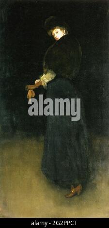 James Abbott Mcneill Whistler -  Arrangement Black Lady Yellow Buskin 1883 Stock Photo