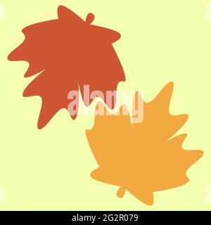 Red and yellow maple leaves falling. Background or fall design element. Copy space. Isolated vector illustration Stock Vector