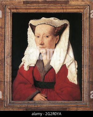 Jan Van Eyck -  Portrait Margareta Van Eyck 1439 Stock Photo