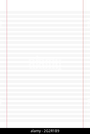 Graph paper. Printable striped grid paper with color horizontal lines. Geometric pattern for school, textures, notebook, diary. Realistic lined paper Stock Vector