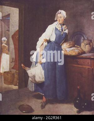 Jean Baptiste Simeon Chardin -  Besorgerin 1739 Stock Photo