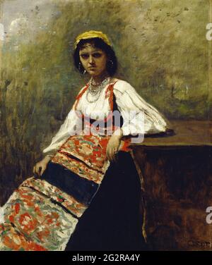 Jean-Baptiste-Camille Corot -  Italian Girl Stock Photo